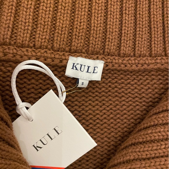 KULE The Matey | Brown and Navy Striped Quarter-Zip Sweater - Picture 10 of 12